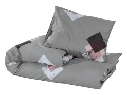Juego de funda nórdica algodón gris 200x200 cm ES517686