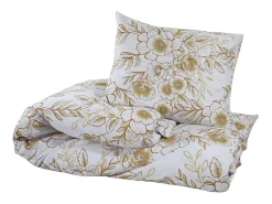 Juego de funda nórdica algodón blanco y marrón 200x200 cm ES573387