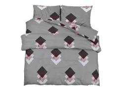 Juego de funda nórdica algodón gris 260x240 cm ES890449