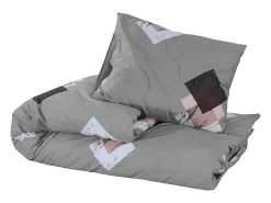 Juego de funda nórdica algodón gris 260x240 cm ES890449