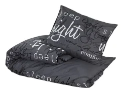 Juego de funda nórdica algodón negro 155x220 cm ES623351