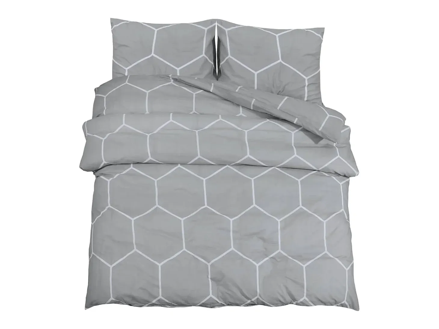 Juego de funda nórdica algodón gris 225x220 cm ES492119