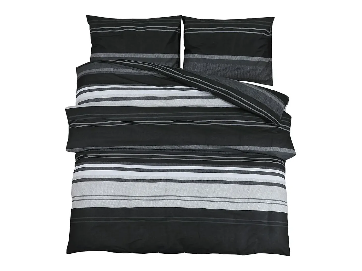 Juego de funda nórdica algodón negro y blanco 200x220 cm ES497891