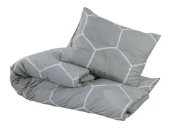 Juego de funda nórdica algodón gris 200x200 cm ES678291