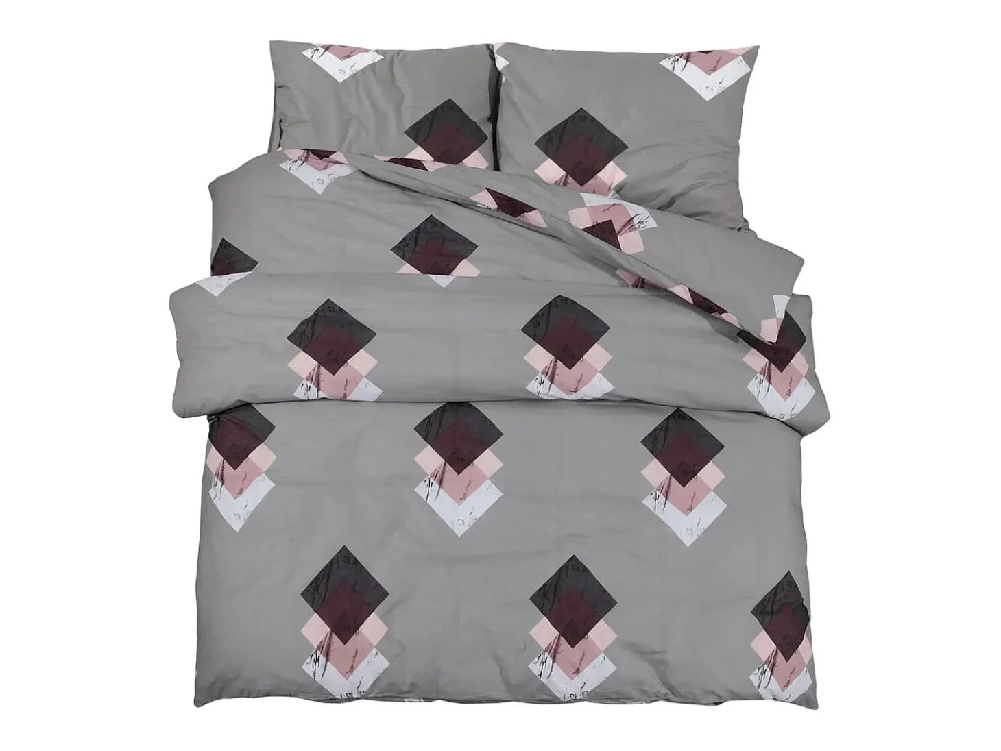 Juego de funda nórdica algodón gris 200x200 cm ES142883