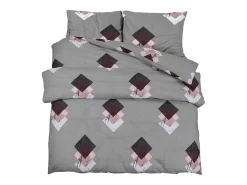 Juego de funda nórdica algodón gris 200x200 cm ES555221