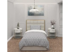 Juego de funda nórdica de microfibra 3D 140x200 cm ANYA gris, por Soleil d'Ocre