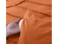 Juego de funda nórdica de algodón de 2 plazas, terracota