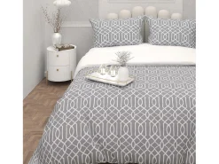 Juego de funda nórdica de microfibra 3D 240x220 cm ANYA gris, por Soleil d'Ocre