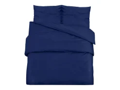 Juego de funda nórdica microfibra ligera azul marino 220x240 cm ES444946