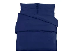 Juego de funda nórdica microfibra ligera azul marino 140x200 cm ES145255