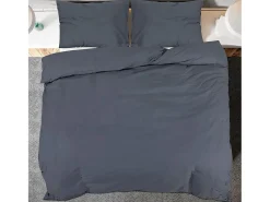 Juego de funda nórdica microfibra ligera antracita 200x200 cm ES848254