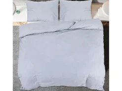 Juego de funda nórdica microfibra ligera gris 220x240 cm ES103527