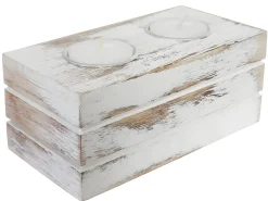 Juego de portavelas de té Tolve (3 piezas), blanco