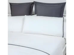 Juego de sabanas vainica percal algodón Blanco 240x260 Cama de 150
