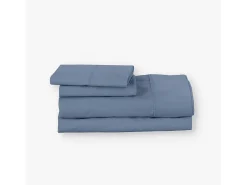Juego de sábanas ecológicas Azul algodón 100% orgánico 180x190/200 cm