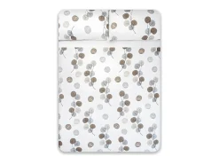 Juego de sábanas HONDARRIBIA 100% algodón orgánico gris 160x260 Cama 90