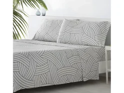 Juego de sábanas SALINAS microfibra hipoalergénica gris Cama 135