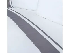 Juego de sábanas satén algodón egipcio 300 blanco gris Cama 90