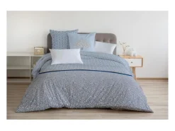 Juego nórdico 220 x 240 cm: Funda nórdica + 2 fundas de almohada - 100% Algodón - Azul