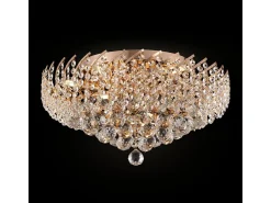 Karolina Plafón Semi Empotrado Oro & Cristal, 9 Luces, E14