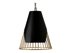 Konik lámpara colgante de metal negro y dorado D 52 x H 69 cm