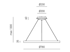 Krizia - Lámpara colgante LED regulable 60W - 4800lm, luz cálida 3000K, aro blanco mate, difusor opal, d.80 cm, IP20
