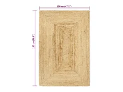 Kylva Alfombra de yute tejida a mano natural 120x180 cm