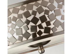 Lampada a Soffitto 4 Luci Rama In Acciaio Nero A Bracci E Sfere In Vetro Opalino