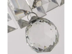 Lampada a Soffitto Classica Impero Acciaio Cromo Vetro Trasparente 4 Luci E14