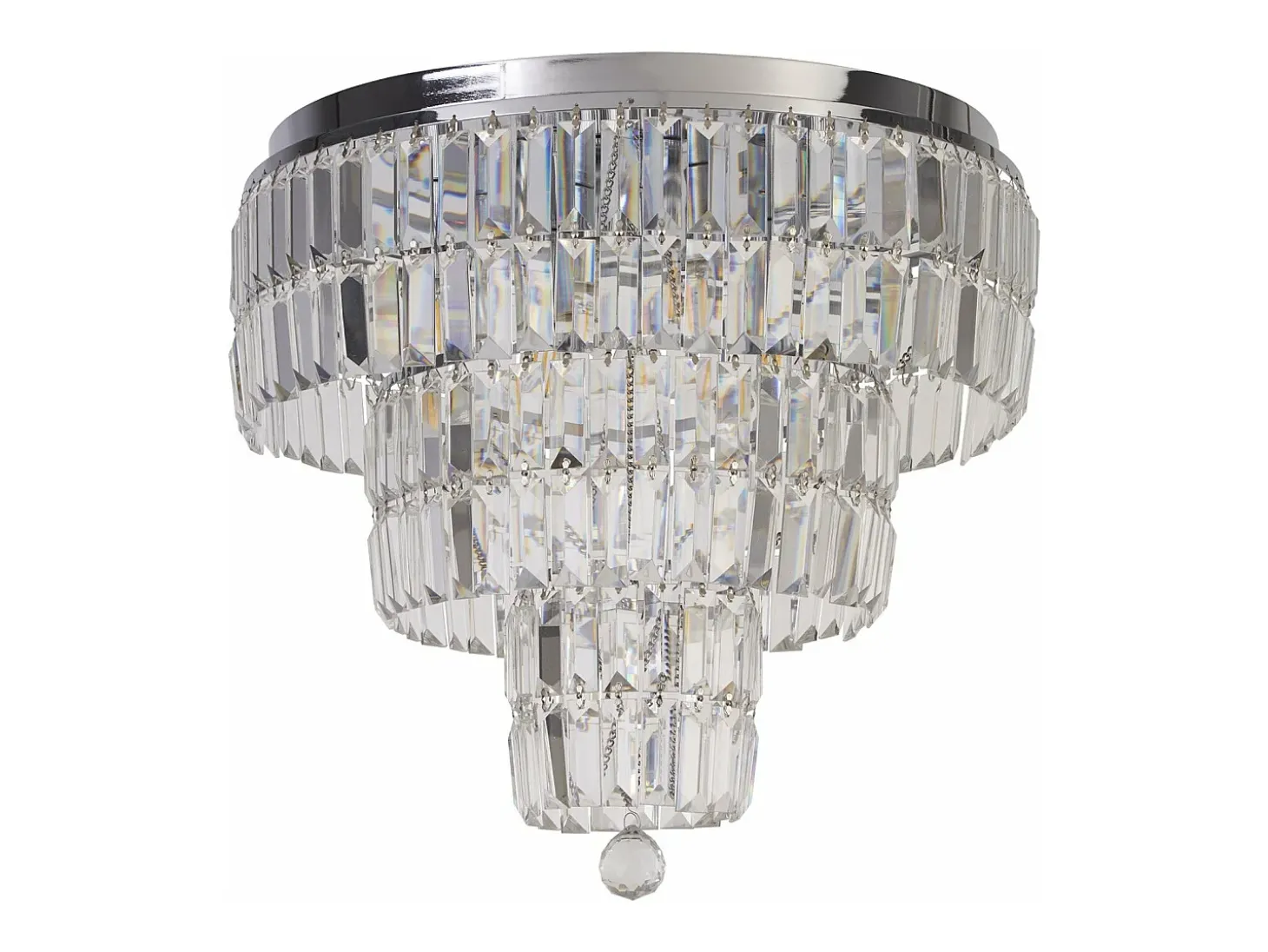 Lampada a Soffitto Classica Impero Acciaio Cromo Vetro Trasparente 6 Luci E14