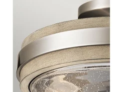 Lampada A Soffitto Contemporanea Grand Bank Acciaio Grigio Antico Vetro 2 Luci E27