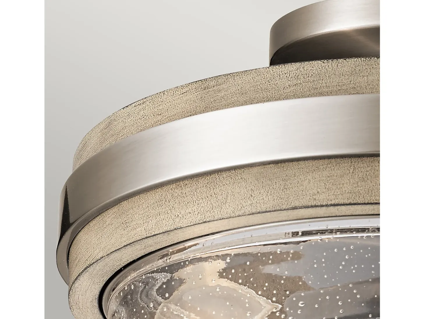 Lampada A Soffitto Contemporanea Grand Bank Acciaio Grigio Antico Vetro 2 Luci E27