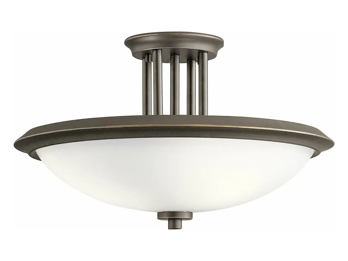 Lampada A Soffitto Contemporanea Dreyfus Acciaio Bronzo Antico Vetro 3 Luci E27