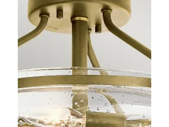 Lampada A Soffitto Contemporanea Belle Acciaio Ottone Spazzolato Vetro 3 Luci E14