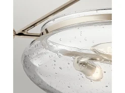 Lampada A Soffitto Contemporanea Belle Acciaio Nichel Lucido Vetro 3 Luci E14