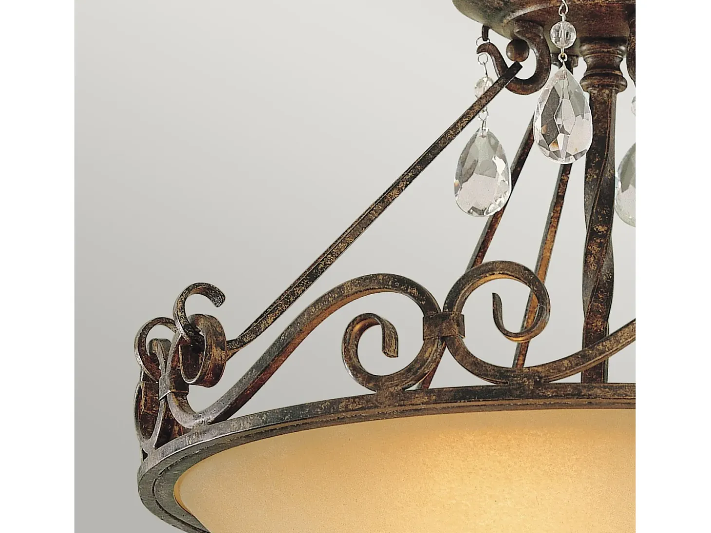 Lampada a Soffitto Industrial Nordico New Harbor Acciaio Bronzo Western 4 Luci E27