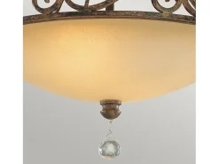 Lampada a Soffitto Industrial Nordico New Harbor Acciaio Bronzo Western 4 Luci E27