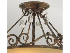 Lampada a Soffitto Industrial Nordico New Harbor Acciaio Bronzo Western 4 Luci E27