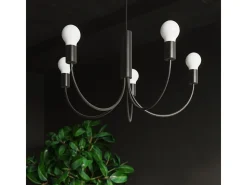 Lampada a sospensione a 3 bracci multi-braccio nera 3x E27 Lámpara colgante Multi Arm 3 brazos Negro 3x E27