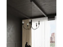 Lampada a sospensione a 3 bracci multi-braccio nera 3x E27 Lámpara colgante Multi Arm 3 brazos Negro 3x E27