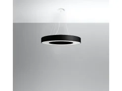 Lampada a Sospensione Cilindrica Nera 70cm E27 Lámpara colgante cilíndrica Negra 70cm E27