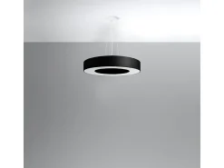 Lampada a Sospensione Cilindrica Nera 50cm E27 Lámpara colgante cilíndrica Negra 50cm E27