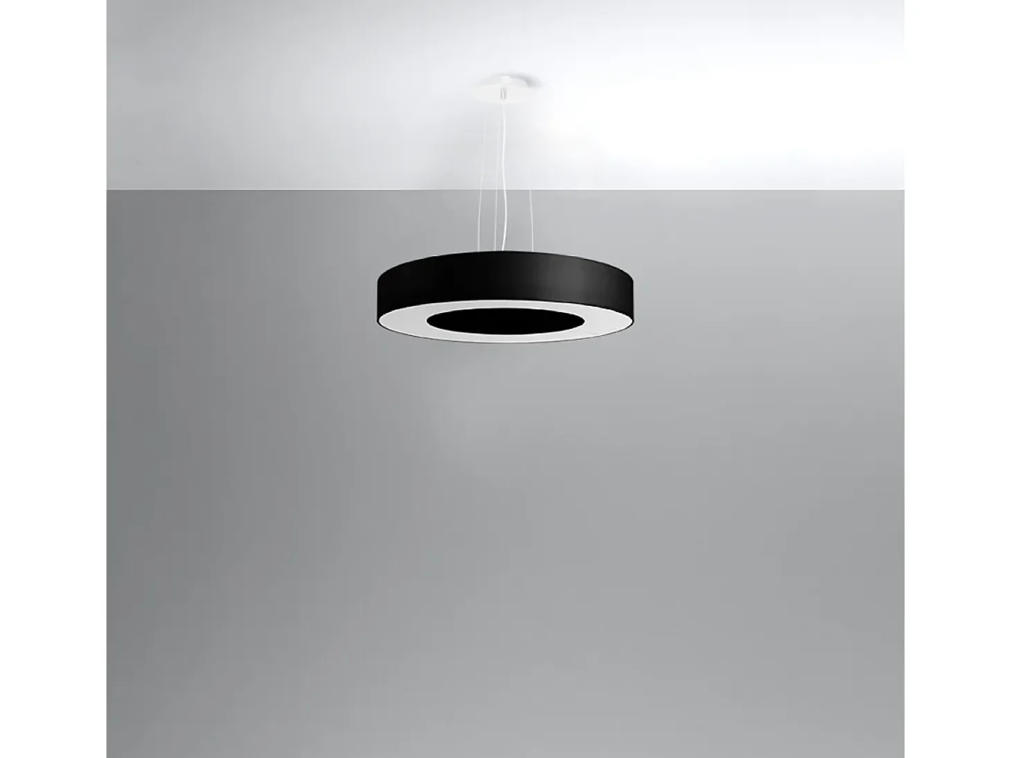 Lampada a Sospensione Cilindrica Nera 50cm E27 Lámpara colgante cilíndrica Negra 50cm E27