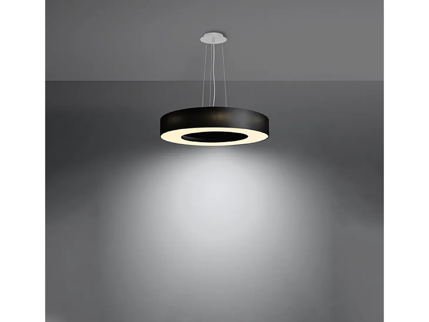 Lampada a Sospensione Cilindrica Nera 50cm E27 Lámpara colgante cilíndrica Negra 50cm E27