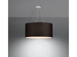 Lampada a Sospensione Cilindrica Nera 60cm E27 Lámpara colgante cilíndrica Negra 60cm E27