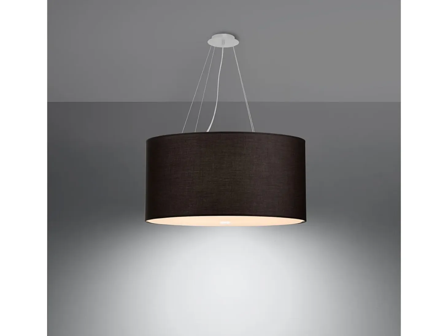 Lampada a Sospensione Cilindrica Nera 60cm E27 Lámpara colgante cilíndrica Negra 60cm E27