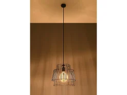 Lampada a sospensione con struttura a due fili nera E27 Lámpara colgante Twin Wire Frame Negro E27