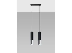 Lampada a sospensione doppia nera, cromata GU10 Lámpara colgante Twin, Negro, Cromo GU10