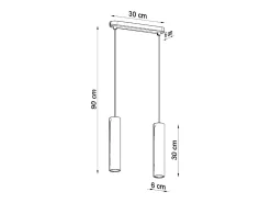 Lampada a sospensione doppia in legno naturale GU10 Lámpara colgante Twin de madera natural GU10